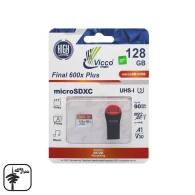 رم VICCO مدل microSD+USB 600X 128GB 90MB/s